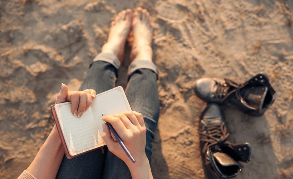 writer at the beach